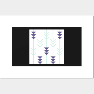 Boho Chic Blue Arrow Pattern Posters and Art